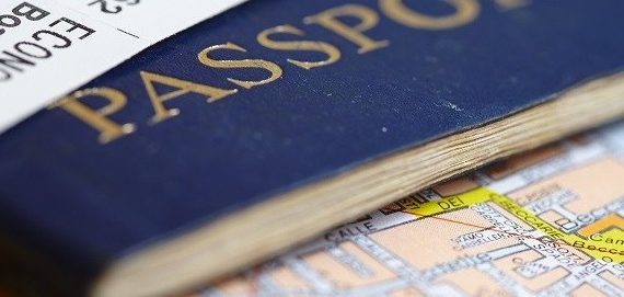 Passport on map Passport on map